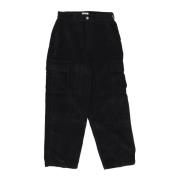 Obey Lyxiga Corduroy Cargo Byxor för Män Black, Herr