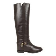 Via Roma 15 Bruna Ankelboots med Guld Detaljer Brown, Dam