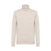 Alpha Studio Kashmir Turtleneck Tröja med Ribbstickad Brodyr White, He...