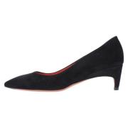 Santoni Suede Pumps Black, Dam