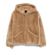 Blancha Vändbar Shearling Vinterjacka Beige, Dam