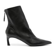 Halmanera Svarta Läder Ankelboots Black, Dam