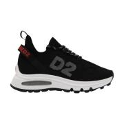 Dsquared2 Svarta Lädersneakers med Logodekoration Black, Dam