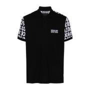 Versace Jeans Couture Svart Polo Tröja för Män Black, Herr