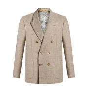 Etro Dubbelknäppt blazer med peak-revers Beige, Herr