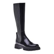 Baldinini Black boots in naplak and elastic with rhinestones Black, Da...