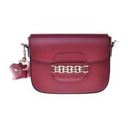 Baldinini Red leather shoulder bag Red, Dam