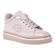 Baldinini Trainers in vanilla leather and patent leather Beige, Dam