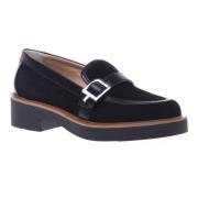 Baldinini Loafers in black leather and suede Black, Dam