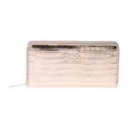 Baldinini Wallet in gold laminated leather with a crocodile print and ...