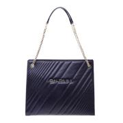 Baldinini Tote bag in black quilted leather Black, Dam