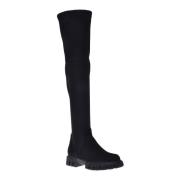 Baldinini Boots in black eco-leather and suede Black, Dam