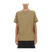 Off White Pilbroderi Streetwear T-shirt Beige, Herr