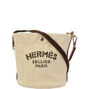 Hermès Vintage Pre-owned Canvas crossbodyvskor Beige, Dam