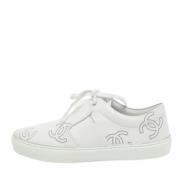 Chanel Vintage Pre-owned Laeder sneakers White, Dam