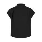 Dante 6 Svart Draperad Jerseytopp Black, Dam