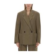 Lemaire Oversized Ull Blazer Brown, Dam