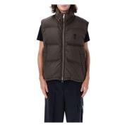 Ami Paris Choklad Puffer Vest Ytterkläder Aw24 Brown, Herr