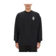 Marcelo Burlon Kors Optisk Bomulls Sweatshirt Black, Herr