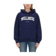 Sporty & Rich Logohoodie, 100% bomull, tillverkad i USA Blue, Dam