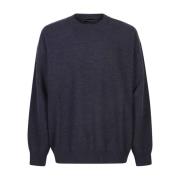 Roberto Collina Blå Stickad Sweatshirt Aw24 Blue, Herr