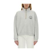 Sporty & Rich Logo Sweatshirt, Bekväm och Snygg Gray, Dam