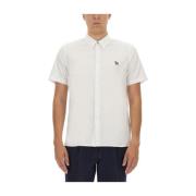 PS By Paul Smith Zebra Patch Casual Fit Skjorta White, Herr