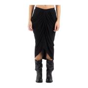 Isabel Marant Étoile Elegant Midi Kjol i Svart Black, Dam