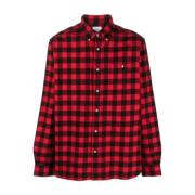 Woolrich Rutig Skjorta Röd Tartan Mönster Red, Herr