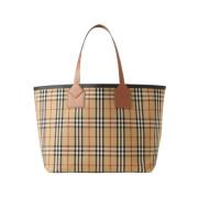 Burberry London Toteväska med Läderdetaljer Brown, Dam