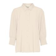 Cream Feminin Blus med Smock Manschetter Beige, Dam