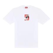 Diesel T-shirt med fototryck logo White, Herr