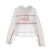 Fila Cropped Hooded Sweatshirt Romy Top White, Dam