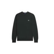 Fred Perry Logo Jersey Sweatshirt Stilren Bekväm Blandning Green, Herr