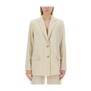 Helmut Lang Blazer med logotyp för kvinnor Beige, Dam