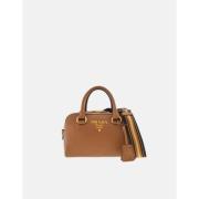 Prada Kamel Vitello Phenix Handväska Brown, Dam