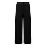 Victoria Beckham Vida byxor med satintrim Black, Dam