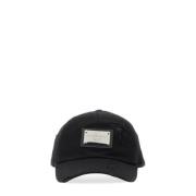 Dolce & Gabbana Logo Plaque Baseball Cap Stilren Edgy Black, Herr