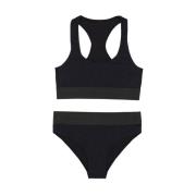 Dolce & Gabbana Lyxigt Tvådelat Bikini Kostym Black, Dam