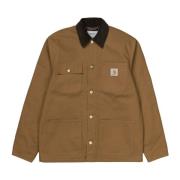 Carhartt Wip Canvas Tobak Jacka Knappstil Brown, Herr