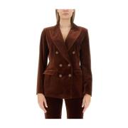 Etro Elegant Double-Breasted Cotton Jacket Brown, Dam