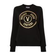 Versace Jeans Couture Svart Sweatshirt för Kvinnor Black, Dam