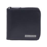 Baldinini Wallet with zip in black palmellato leather Black, Herr