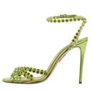 Aquazzura Pre-owned Pre-owned Tyg sandaler Green, Dam