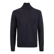 Ballantyne Blå Sailor Neck Pullover Tröja Blue, Herr