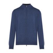 Corneliani Lyxig Ull Cashmere Kofta Blue, Herr