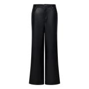 Rotate Birger Christensen Svarta Wide Leg Byxor Aw24 Black, Dam