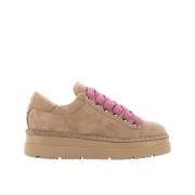 Panchic Suede Lace-Up Sneakers Brown, Dam