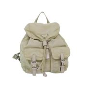 Prada Vintage Pre-owned Nylon ryggsckar Beige, Dam