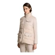 Kiton Quiltad Ärmlös Jacka med Kashmirinsatser Beige, Dam